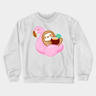 Cute Coconut Drink Flamingo Float Sloth Crewneck Sweatshirt